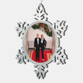 Kerststappen President Donald Trump & Melania Tin Sneeuwvlok Ornament (Rechts)