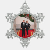 Kerststappen President Donald Trump & Melania Tin Sneeuwvlok Ornament (Voorkant)