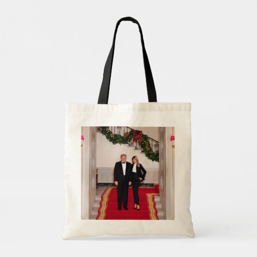 Kerststappen President Donald Trump & Melania Tote Bag (Achterkant)