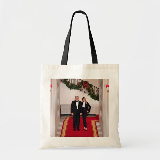 Kerststappen President Donald Trump & Melania Tote Bag (Voorkant)