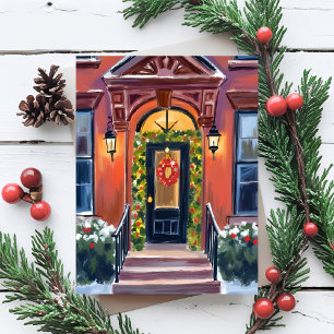 Kerststappen   Waterverf voor wintervakantie Briefkaart