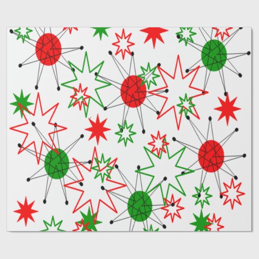 KerstStarburen Cadeaupapier (Vlak)