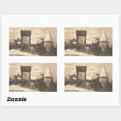 Kerststation, Thomas Nast, 1889 Rechthoekige Sticker (Vel)