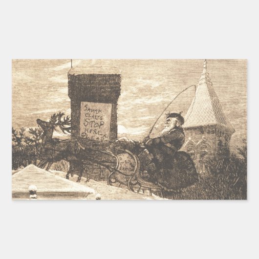 Kerststation, Thomas Nast, 1889 Rechthoekige Sticker (Voorkant)