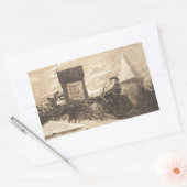 Kerststation, Thomas Nast, 1889 Rechthoekige Sticker (Envelop)