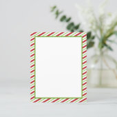 Kerststationery met rode en groene strepen (Staand voorkant)