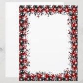 Kerststationery met ruitjes en sneeuw (Voorkant / Achterkant)