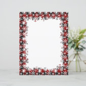 Kerststationery met ruitjes en sneeuw (Staand voorkant)