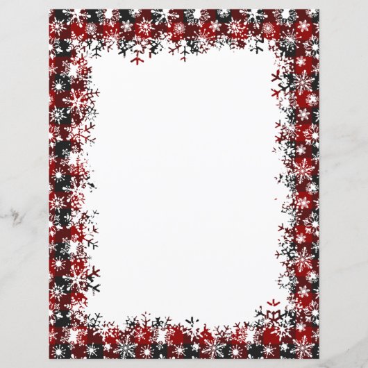 Kerststationery met ruitjes en sneeuw (Voorkant)