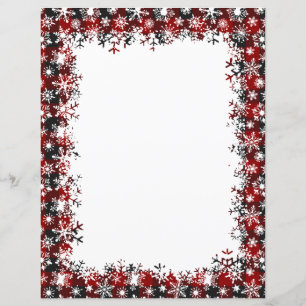 Kerststationery met ruitjes en sneeuw