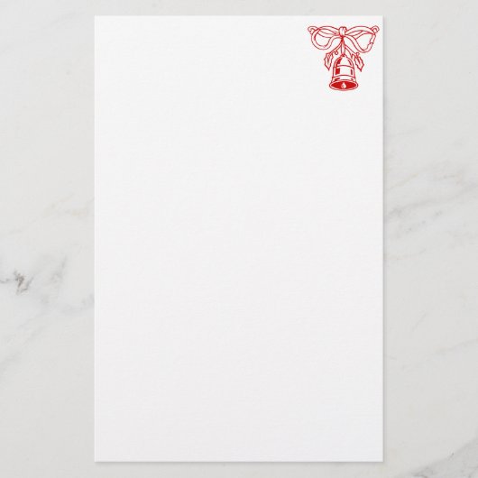 Kerststationery | Schrijfpapier met bel Briefpapier (Voorkant)
