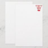 Kerststationery | Schrijfpapier met bel Briefpapier (Voorkant / Achterkant)