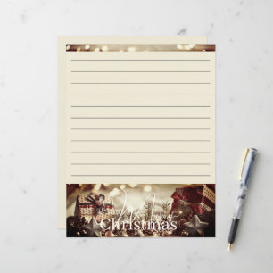Kerststationerypapier in vintage landelijke stijl