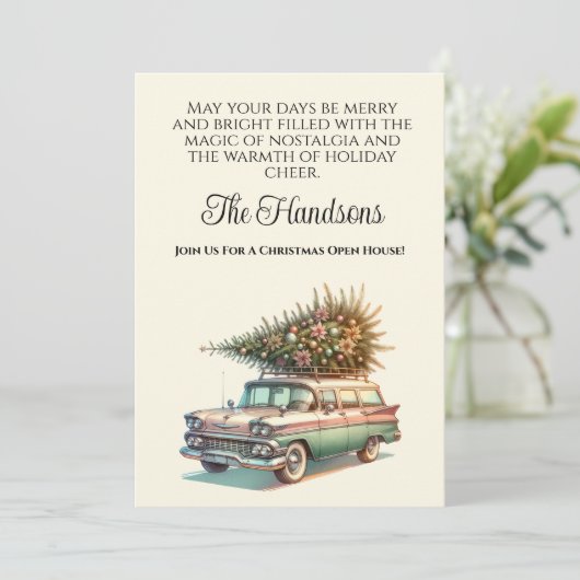 kerststationwagen kaart (Staand voorkant)