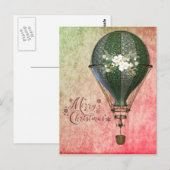 KerstSteampunk-ballon Briefkaart (Voorkant / Achterkant)