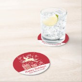 Kerststeigers rendier rood papier onderzetters (Insitu)