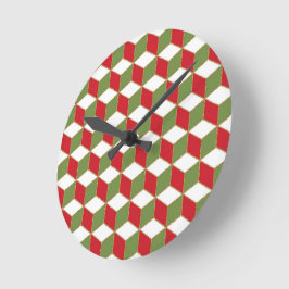 Kerststemming blokjes illusiepatroon ronde klok