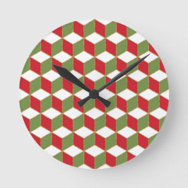 Kerststemming blokjes illusiepatroon ronde klok
