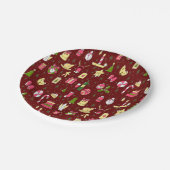 Kerststemming, design met veel snoepjes papieren bordje (Gekanteld)