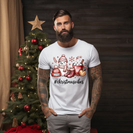 kerststemming warme chocolademelk en sneeuwplezier t-shirt