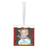 Kerststenen en sneeuwfoto Lijst Kubus Ornament (Rechts)