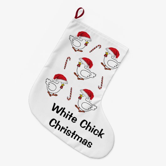 kerststeniging, kippen grote kerstsok (Voorkant (Hangend))