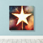 Kerstster 1 canvas afdruk (Insitu (Houten vloer))