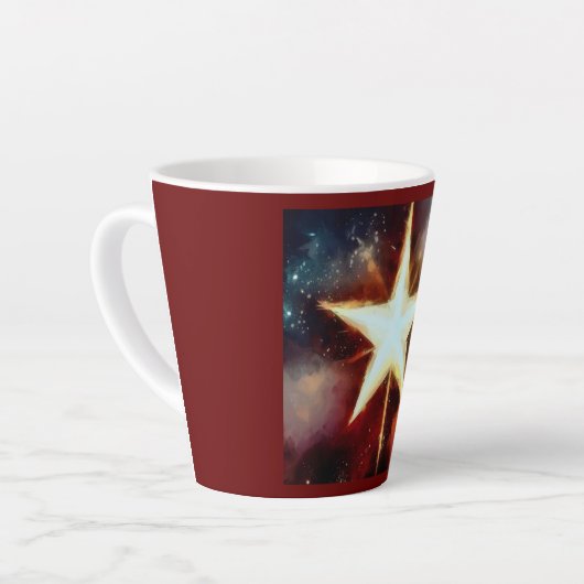 Kerstster 1 latte mok (Linkerhoek)