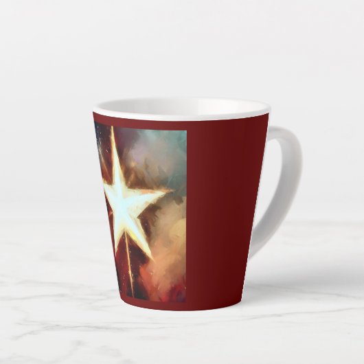Kerstster 1 latte mok (Rechterhoek)