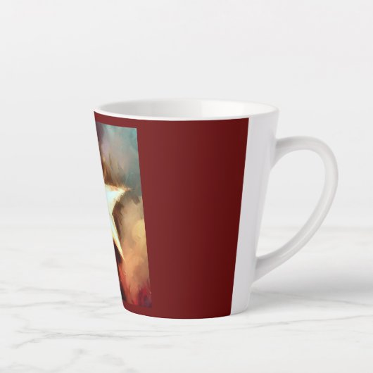 Kerstster 1 latte mok (Rechts)