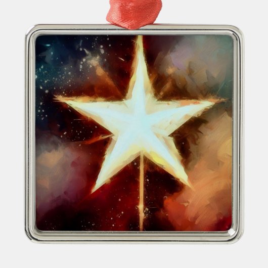 Kerstster 1 metalen ornament (Voorkant)