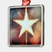 Kerstster 1 metalen ornament (Links)