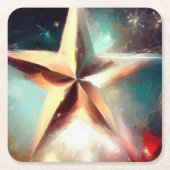 Kerstster 2 kartonnen onderzetters (Voorkant)