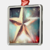 Kerstster 2 metalen ornament (Links)
