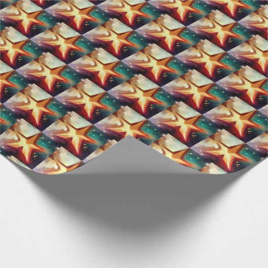 Kerstster 3 cadeaupapier (Hoek)