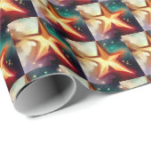 Kerstster 3 cadeaupapier (Rol Hoek)