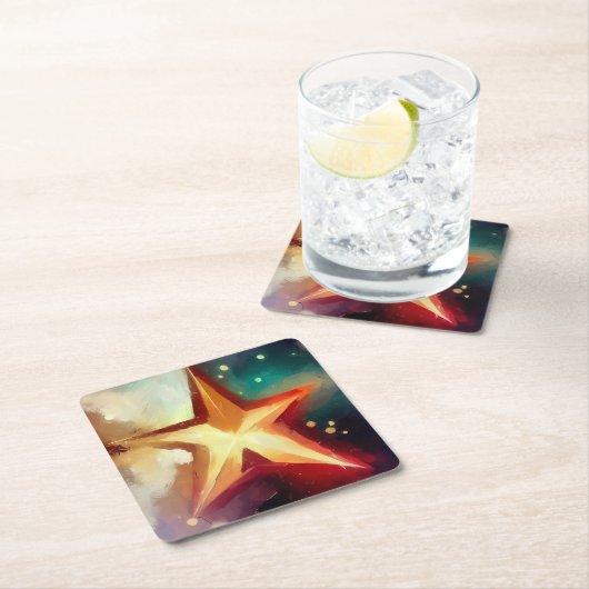 Kerstster 3 kartonnen onderzetters (Insitu)