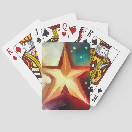 Kerstster (3) pokerkaarten (Achterkant)