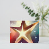 Kerstster 4 feestdagenkaart (Staand voorkant)