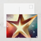 Kerstster 4 feestdagenkaart (Voorkant / Achterkant)