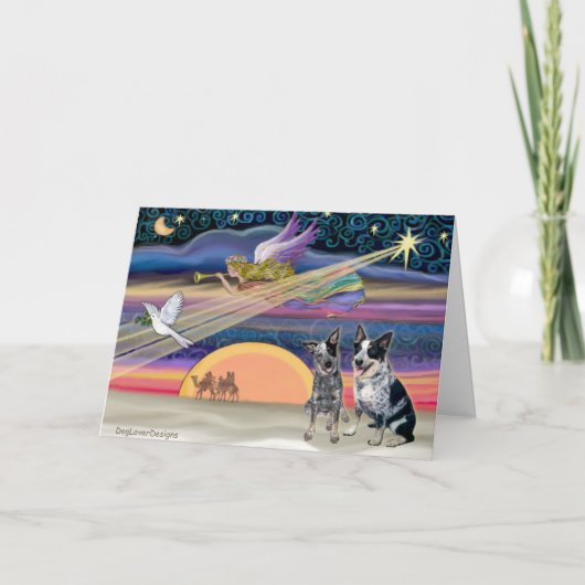 Kerstster - Australian Cattle Dogs (2) Feestdagen Kaart (Voorkant)