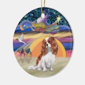 Kerstster - Blenheim Cavalier King Charles Keramisch Ornament (Links)