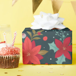 Kerstster Bloem, Mistletoe en Wintergreen Cadeaupapier