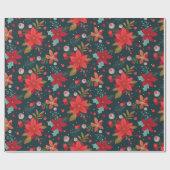 Kerstster Bloem, Mistletoe en Wintergreen Cadeaupapier (Vlak)