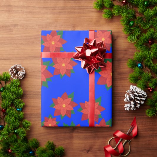 Kerstster bloemen inpakpapier (Feestdagen Geschenken)