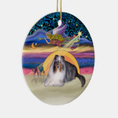 Kerstster - Blue Merle Sheltie Keramisch Ornament (Rechts)