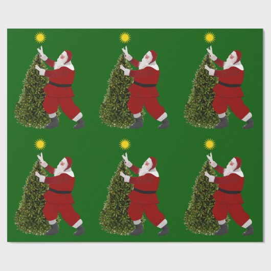 Kerstster Boom Inpakpapier (Vlak)