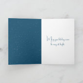 Kerstster bungelt van een halve maan feestdagen kaart (Binnen)