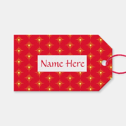 kerstster cadeaulabel (Voorkant (Horizontaal))