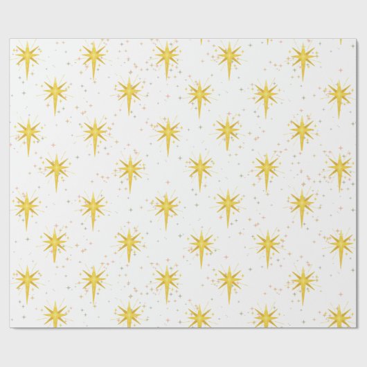 kerstster cadeaupapier (Vlak)